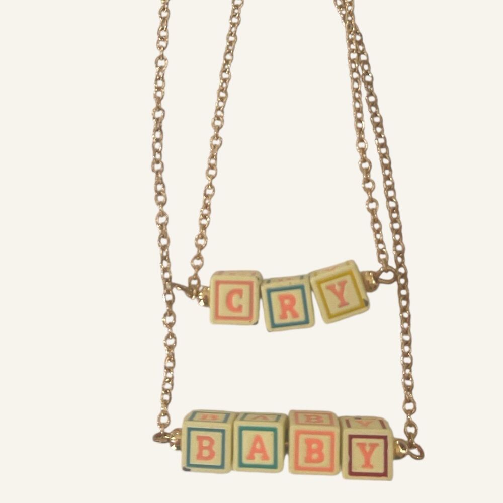Melanie Martinez Cry Baby Alphabet Letter Toy Blocks Necklace Set
